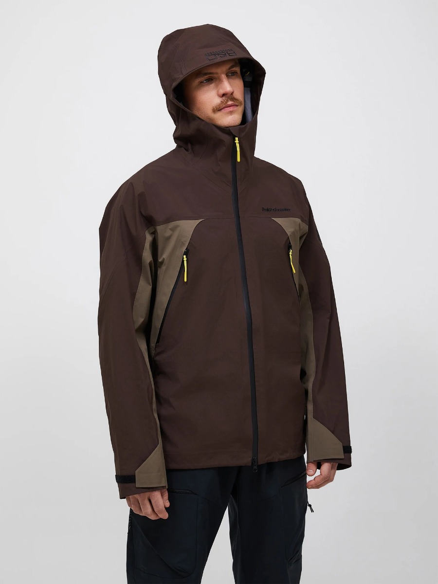 Ridge HIPE® ACE 3L Shell Veste pour hommes Peak Performance - Taille: M , L - Hommes -  - Marron / CLIFF EDGE
